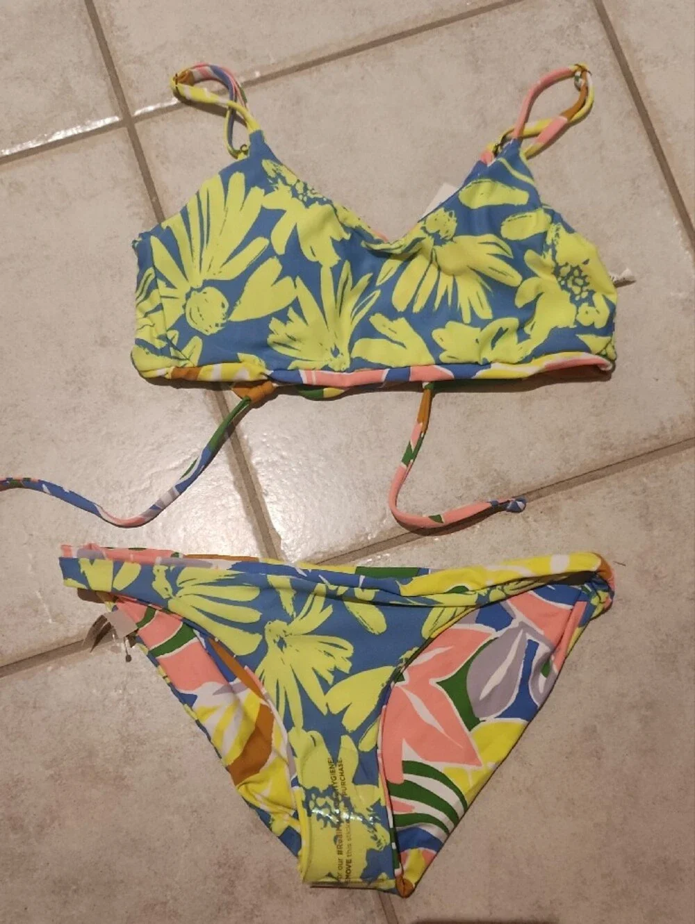 Maaji Neon Floral Print Bikini - Pink, Yellow, Blue, Green